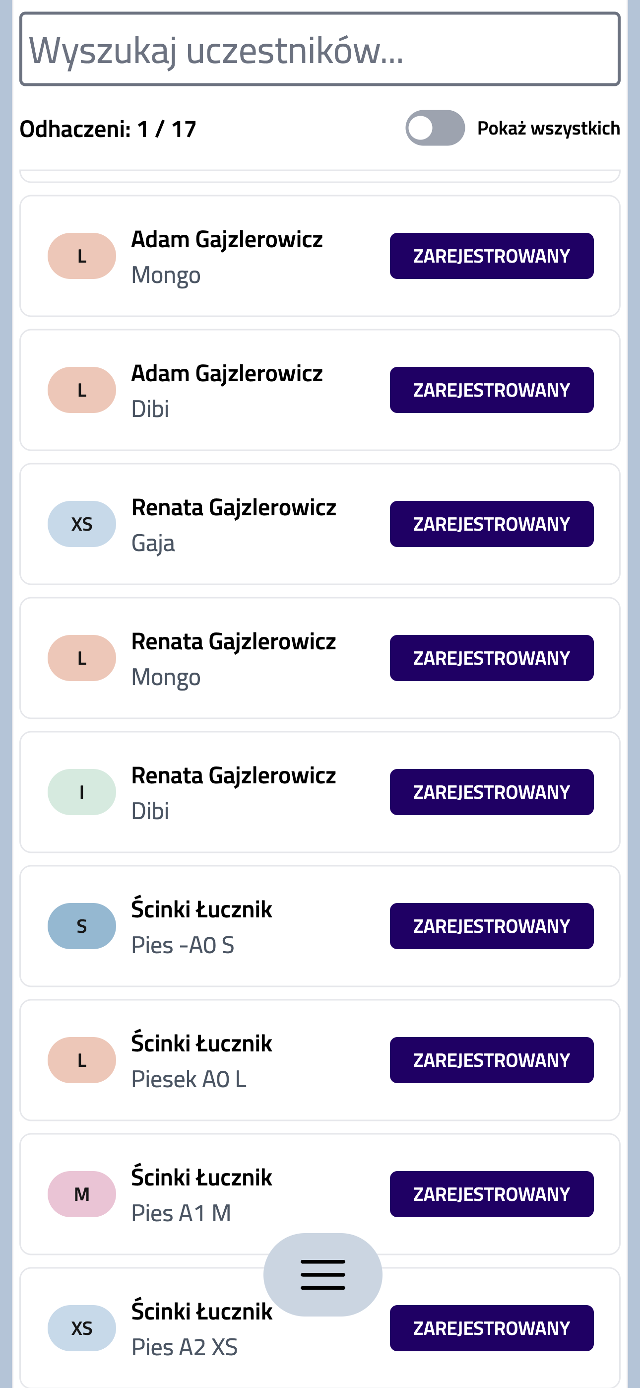 Elektroniczna rejestracja uczestników