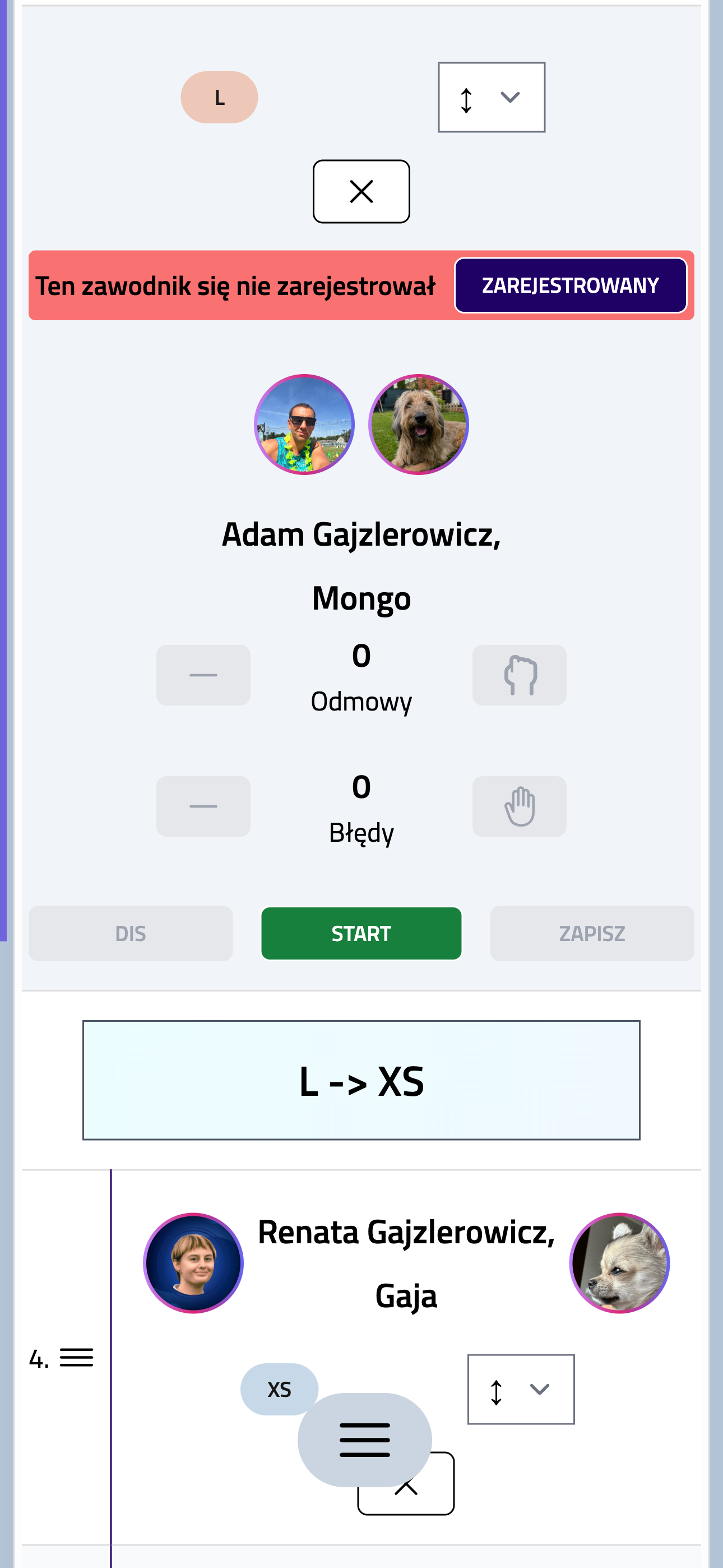 Uczestnik nie został odhaczony