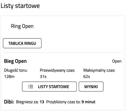 listy startowe